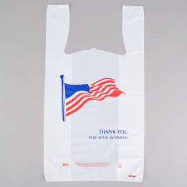 Material resistente do HDPE dos sacos de compras da camisa do teste padrão T da bandeira americana