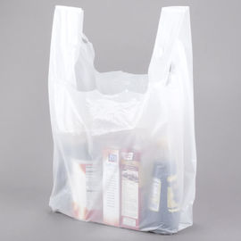Dos sacos de compras materiais da camisa do HDPE grande cor branca 13&quot; T X 10&quot; X 23&quot;