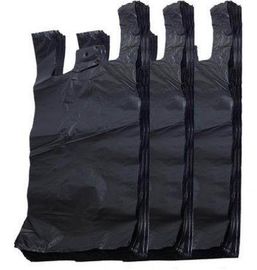 Sacos biodegradáveis da camisa da cor preta T, sacos de compras plásticos da camisa de T