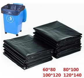 Cor preta de superfície gravada reciclável lisa material dos sacos de lixo do HDPE