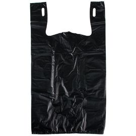Preto plástico 12 x 6 X 21 da planície do saco da camisa do mantimento T (1000ct, preto), material do HDPE