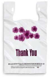 A flor roxa agradece-lhe sacos de compras plásticos - 500 PCes/caso, cor branca, material do LDPE