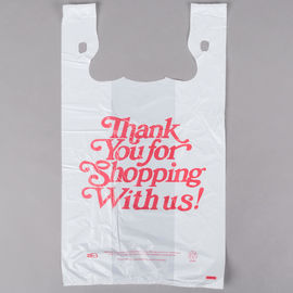 A cor branca agradece-lhe impressão personalizada plástico dos sacos de compras da camisa de T