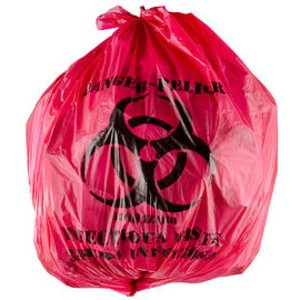 cor vermelha reciclável infecciosa 24&quot; de sacos de lixo do isolamento 45L X 24&quot; alto densidade