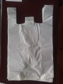 saco de compras plástico branco do t-shirt 16mic de 400+190*650mm - 500/Case, material do HDPE