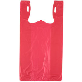 Sacos feitos sob encomenda da camisa do plástico T, sacos reciclados gravados Unprinted da camisa de T