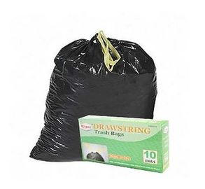 Durabilidade alta preta dos sacos de lixo do cordão do HDPE a favor do meio ambiente