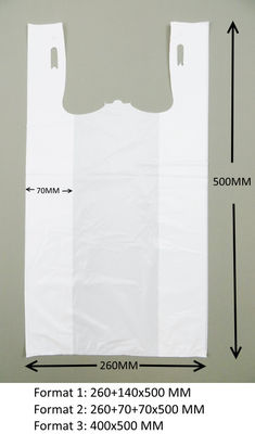 Sacos de compras 13 mic da camisa de T. 1000/case, cor de WHITE com impressão, material do HDPE